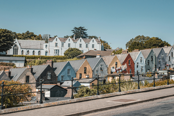 Row of colourful houses in Cork Ireland